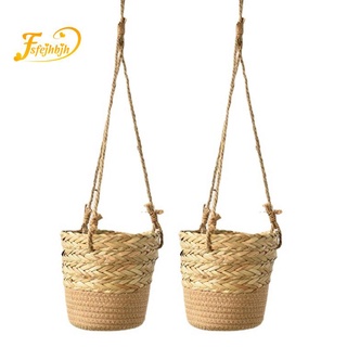 Maceta de paja cesta elegante maceta cestas para plantas de interior y exterior perfecto para macetas cubierta y decoración de la habitación