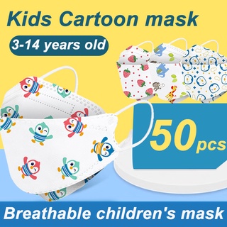 50 Pzs KF94 Máscara Facial KN95 Para Niños 4 Capas/Protectora 3D /