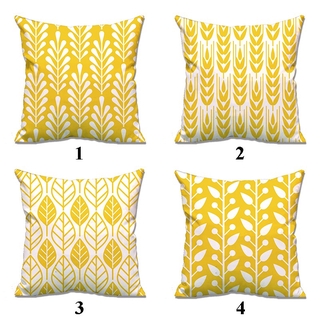 funda de almohada con patrón geométrico amarillo para sofá, 45 x 45 cm, funda de cojín para coche, decoración del hogar (2)
