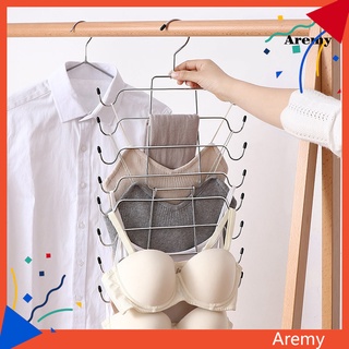AREM Clothes Rack Foldable Space-saving Metal Multi-Layer Underwear Hanging Rack for Home