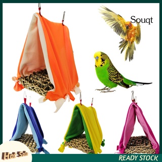 Sqyn mascota pájaro loro cálido suave hamaca columpio nidos jaula paja alfombra colgante casa cama (1)