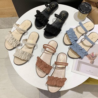 2020 nuevas zapatillas de verano salir net celebridad chanclas de las mujeres de la moda de dos desgaste zapatos de playa sandalias fuera de la marea