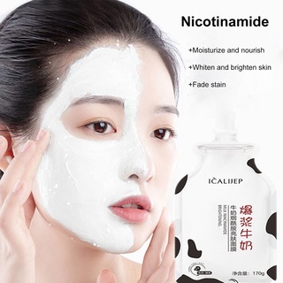 bluelans 170ml mascarilla de leche limpieza profunda hidratante suave facial iluminar blanqueamiento melanina mejorar la máscara para mujer