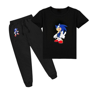 2021 nuevo Sonic niñas de dibujos animados camiseta pantalones 2pcs conjuntos de niños camisetas niños ropa niños impresos manga corta 4-14años
