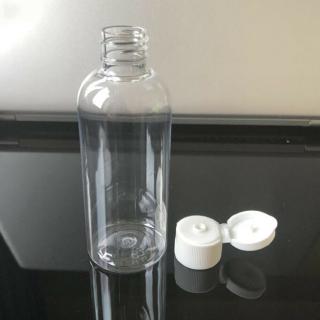 Botellas vacías transparentes de 100 ml, tapa Flip Cap, contenedor recargable, Simple Flip top contenedores, loción de viaje botellas vacías (2)