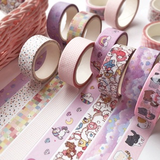 emmoo 1 unidad de cinta adhesiva decorativa de Washi de dibujos animados bonitos, cinta adhesiva para pegatinas, álbum de recortes (2)