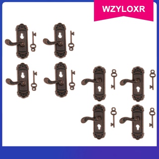 Wzyloxr 8x cerraduras De puerta Miniatura con cable derecho izquierdo Para Casa De muñecas 1/12