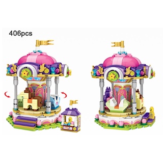 DIY Mini City Funfair Park Merry go around Toys Building Blocks Bricks Gift Set Kids Compatible With LEGO