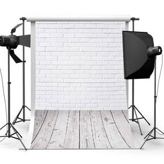 Caliente para 3x5ft blanco ladrillo pared madera fondo fotografía fondo estudio Props