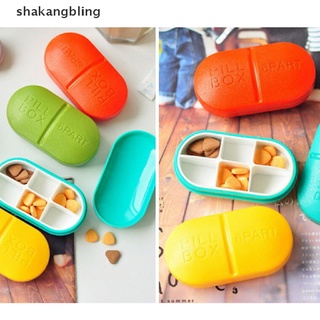 shkas caja de pastillas de viaje dispensador de almacenamiento de medicina caso titular divisores contenedor caja bling