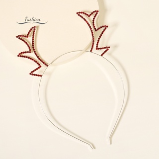 Dc tiktok Antler diademas diamantes de imitación incrustaciones hechas a mano aro de pelo de navidad disfraz de baile accesorio de pelo regalos para mujeres niñas