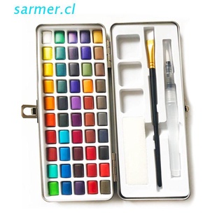 SAR3 50 Colores Sólido Acuarela Pintura Pigmento Conjunto Portátil Para Principiantes Dibujo Arte