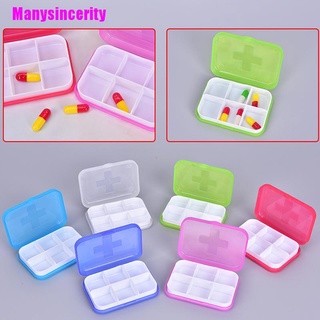 [Manysincerity] 6 ranuras caja de pastillas portátil pastillas casos de viaje dispensador contenedor de almacenamiento medicina