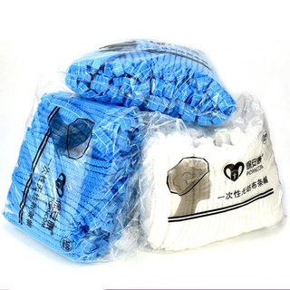 100 pzs gorro desechable Anti-tejido Azul y blanco Para baño/Hotel/Oficina