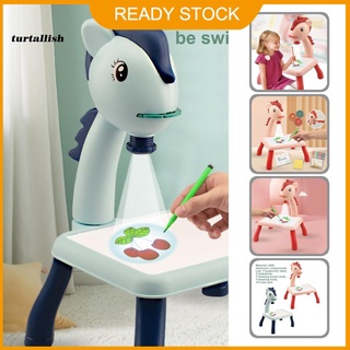 Turt función de limpieza de proyección tablero de pintura niños caballo proyección tablero de dibujo fácil de operar para niños