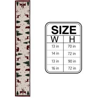 SHGIRLL Washable Table Scarfs Dining Dresser Scarves Table Runner Party Check Red Black Buffalo Home Christmas Elk (2)