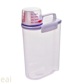 dispensador de cereales caja de almacenamiento caso de alimentos de cocina arroz harina contenedor a prueba de humedad con medidor de taza (1)
