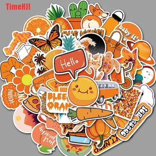 Timehji 50 pzas stickers naranjas Para Laptop/patineta/Guitarra/coche/Bicicleta (1)