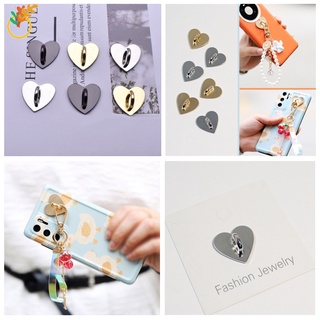 Versión de gancho de Metal en forma de corazón botón cuadrado para teléfono móvil caso DIY colgante Material