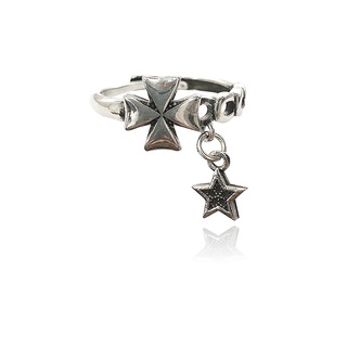 Abierto trébol de cuatro hojas personalidad anillo Retro plata pulsera 925 tailandés plata anillo Unisex