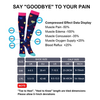 Calcetines de compresión de los hombres mujeres deportes corriendo calcetines 30 MmHg para Anti fatiga alivio del dolor rodilla alta compresión medias (7)