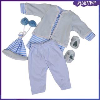 Reborn Kllmtiwp rayas azules Para muñecas 22-23 pulgadas Para recién nacidos/bebés/accesorios