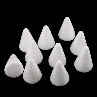 10 x cono blanco forma de espuma de espuma de poliestireno adorno para decoración de fiesta diy artesanía