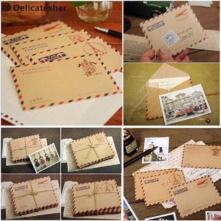 [delicatesher] nuevo 10 hojas mini sobre postal carta estacionaria papel de almacenamiento vintage caliente
