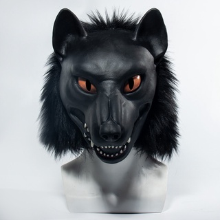Máscara De Cabeza De Lobo Animal Tocado Divertido Props Horror Atmósfera