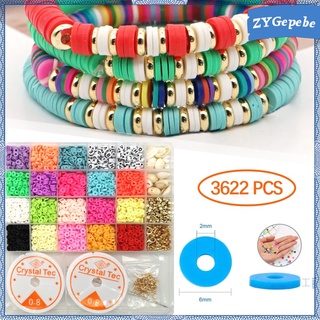 3622 piezas de perlas de arcilla heishi, redondo plano, perlas de arcilla polimérica diy kit de marcación de joyas para pulseras collar, espaciador suelto perlas de disco artesanía, 18 colores 6 mm
