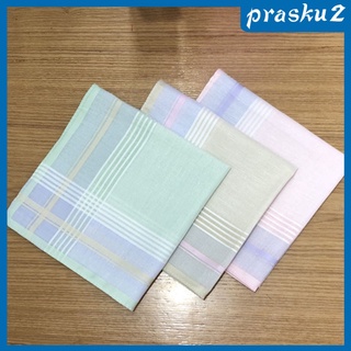 [PRASKU2] 12 pañuelos 100% algodón cuadros Unisex cuadrado pañuelos pañuelos 30x30cm