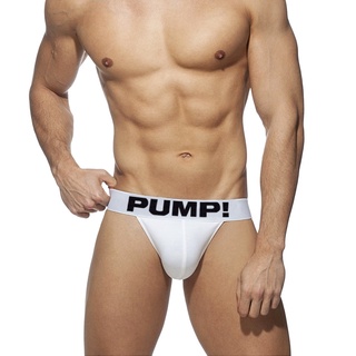 [PUMP] calzoncillos de algodón suave Gay Sexy cintura baja U convexo blanco hombres ropa interior transpirable Bikini Sissy calzoncillos PU5109