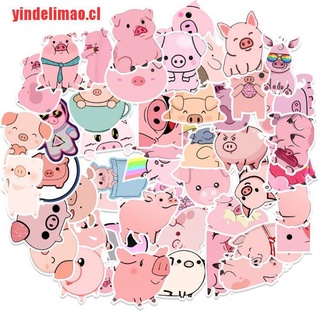 [yindelimao]50Pcs dibujos animados lindo cerdo impermeable niños pegatina DIY