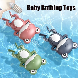Creativity Cute Frog Child Play In The Water on The Chain Clockwork Swim Backstroke Little Frogs Baby Bathing Toys Gift