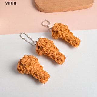 yutin imitación comida llavero pollo frito nuggets pollo pierna comida colgante juguete regalo.