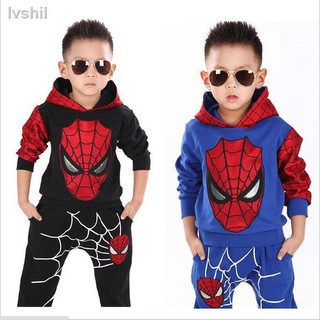 ♞▫traje deportivo de Spiderman para niños 2-6 años juego de ropa para niños