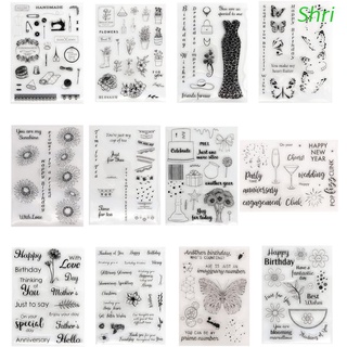 Shri sello De silicón mariposa girasol Transparente Diy Álbum De recortes Fotos en relieve tarjeta De Papel Decorativo manualidades