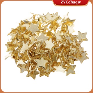 100x estrella metal clavitos sujetador de papel para scrapbooking papel artesanía oro 14mm (3)