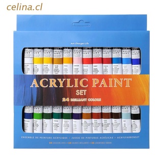 celina - juego de pinturas acrílicas de 24 colores, 12 ml, tubos, dibujo, pigmento, pintura a mano, pintura de pared para artista diy