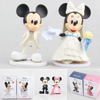 2 Unids/set Minnie Mickey Mouse Casarse Acción disney Figuras Regalo De Boda Niños