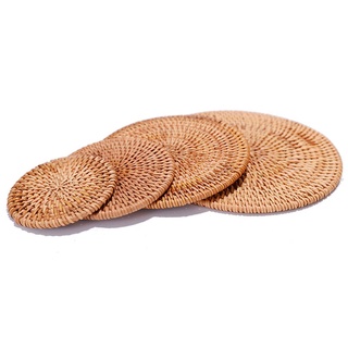 AGNUS Universal Cup Mat Hand-made Placemat Rattan Coaster Teapot Insulation Kitchen Woven Coffee Cup Table Mat Bowl Pad (4)