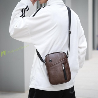 [nueva Llegada]bolso de hombro Vintage de piel sintética de Color sólido/bolso bandolera deportivo de moda para hombre (6)