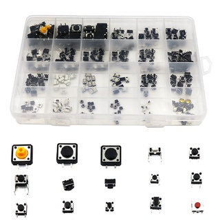 accessto 250Pcs 25 Types Assorted Micro Momentary Tactile Push Button Tact Switch Kit Set