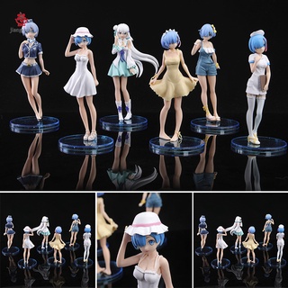 6 unids/set re:life in a aifferent world from zero figures anime estatua modelo juguetes figura de acción colección de juguetes para niños