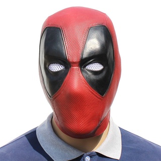 película hecha a mano deadpool cosplay máscara de látex rojo cabeza completa casco