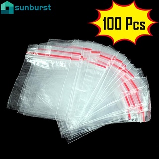 100 Bolsas De Almacenamiento De Plástico Con Cremallera Transparente De 4x6 Cm