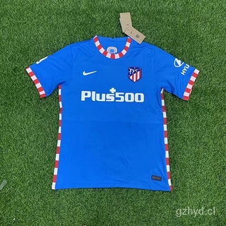 ❤atlético de madrid 2021 - 2022 tercera camiseta de fútbol azul de visitante suárez griezmann 6kCo