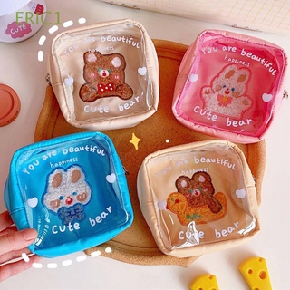 ERIC1 Travel PVC Cosmetic Bags Cute Storage Pouch Pencil Case Transparent Stationery Organizer Rabbit Bear Large Capacity Multifunctional Pencil Bag