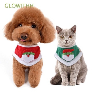 GLOWITHH Mascotas Suministros Perro Cachorros Gato Cuello Navidad Bufanda Santa Lindo Babero Collares Campana Sty Triángulo