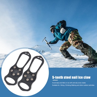 (superiorcycling) 5 dientes antideslizantes zapatos de escalada en hielo spike cleats escalada al aire libre crampones